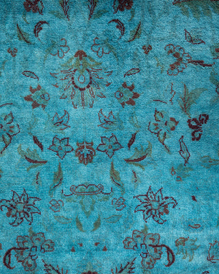 Contemporary Hand Knotted Overdyed Blue Area Rug 4' 2" x 6' 2"
