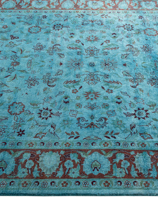 Contemporary Hand Knotted Overdyed Blue Area Rug 4' 2" x 6' 2"