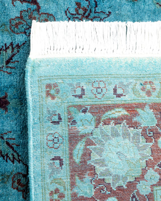 Contemporary Hand Knotted Overdyed Blue Area Rug 4' 2" x 6' 2"