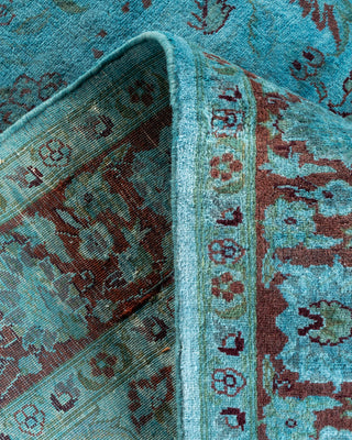 Contemporary Hand Knotted Overdyed Blue Area Rug 4' 2" x 6' 2"
