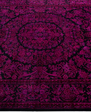 Contemporary Overdyed Wool Hand Knotted Purple Area Rug 4' 2" x 6' 3"
