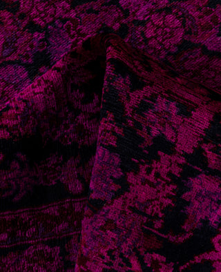 Contemporary Overdyed Wool Hand Knotted Purple Area Rug 4' 2" x 6' 3"