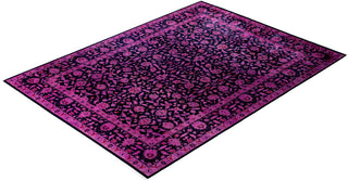 Overdyed Hand-Knotted Wool Modern-Contemporary Purple Area Rug 9' 3" x 12' 5"