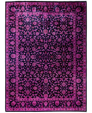 Overdyed Hand-Knotted Wool Modern-Contemporary Purple Area Rug 9' 3" x 12' 5"