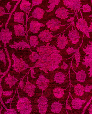 Overdyed Hand-Knotted Wool Modern-Contemporary Pink Area Rug 9' 1" x 12' 5"