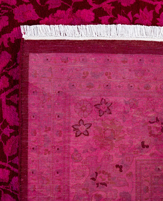 Overdyed Hand-Knotted Wool Modern-Contemporary Pink Area Rug 9' 1" x 12' 5"
