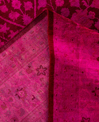 Overdyed Hand-Knotted Wool Modern-Contemporary Pink Area Rug 9' 1" x 12' 5"