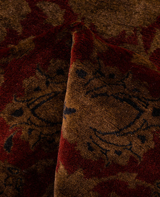 Contemporary Overdyed Wool Hand Knotted Brown Area Rug 4' 2" x 6' 2"