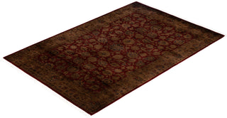 Contemporary Overdyed Wool Hand Knotted Brown Area Rug 4' 2" x 6' 2"
