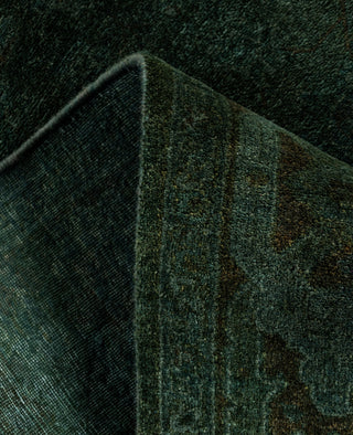 Contemporary Overdyed Wool Hand Knotted Green Area Rug 4' 2" x 6' 3"