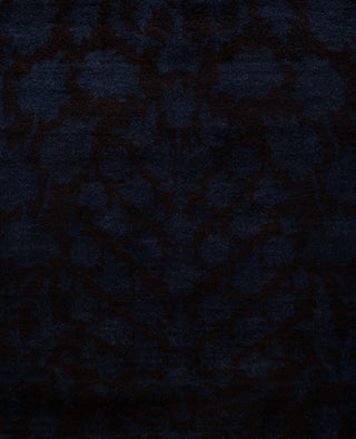 Contemporary Overdyed Wool Hand Knotted Black Runner 2' 7" x 12' 9"