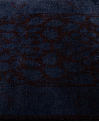 Contemporary Overdyed Wool Hand Knotted Black Runner 2' 7" x 12' 9"