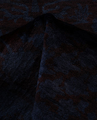 Contemporary Overdyed Wool Hand Knotted Black Runner 2' 7" x 12' 9"