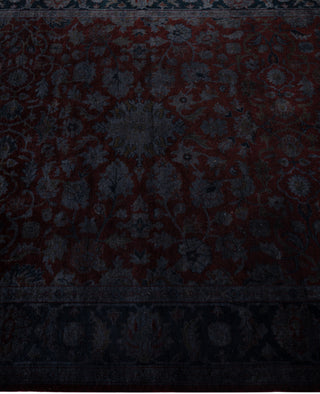 Contemporary Overdyed Wool Hand Knotted Red Area Rug 4' 2" x 6' 1"