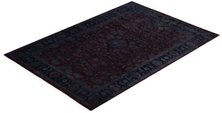 Contemporary Overdyed Wool Hand Knotted Red Area Rug 4' 2" x 6' 1"
