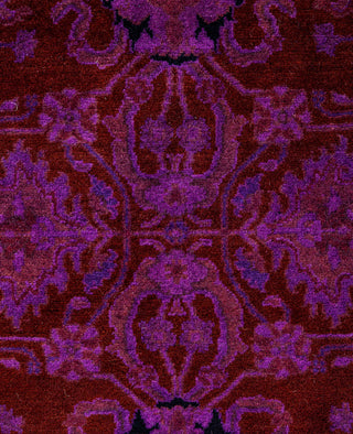Contemporary Overdyed Wool Hand Knotted Red Runner 2' 7" x 4' 3"