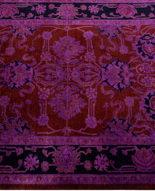 Contemporary Overdyed Wool Hand Knotted Red Runner 2' 7" x 4' 3"