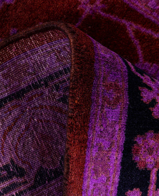 Contemporary Overdyed Wool Hand Knotted Red Runner 2' 7" x 4' 3"