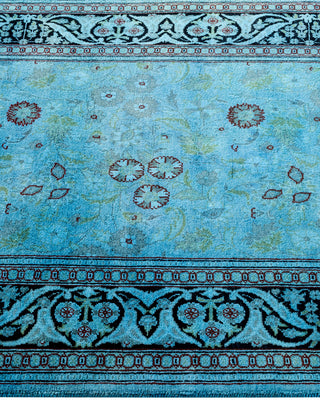 Modern Overdyed Hand Knotted Wool Blue Area Rug 2' 9" x 4' 3"