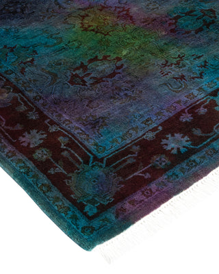 Modern Overdyed Hand Knotted Wool Blue Area Rug 2' 8" x 4' 5"