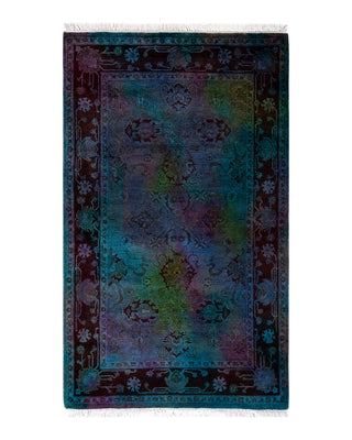 Contemporary Fine Vibrance Purple Wool Area Rug 2' 8" x 4' 5"