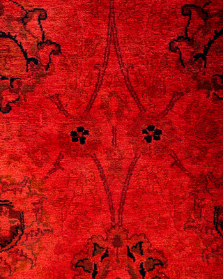 Contemporary Hand-Knotted Overdyed Orange Runner 3' 0" x 8' 5"