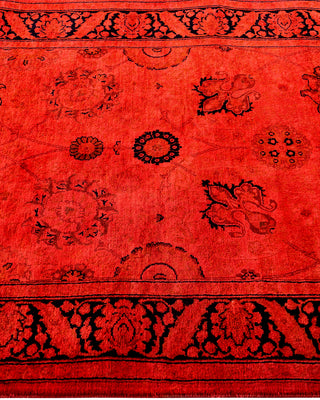 Contemporary Hand-Knotted Overdyed Orange Runner 3' 0" x 8' 5"