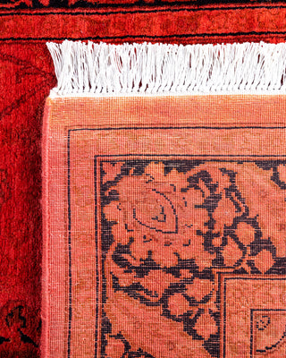 Contemporary Hand-Knotted Overdyed Orange Runner 3' 0" x 8' 5"