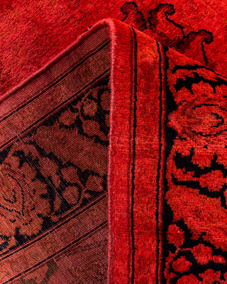 Contemporary Hand-Knotted Overdyed Orange Runner 3' 0" x 8' 5"