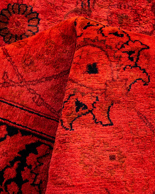 Contemporary Hand-Knotted Overdyed Orange Runner 3' 0" x 8' 5"