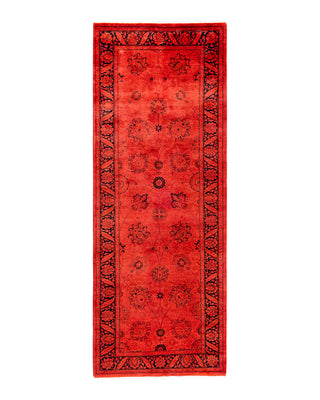 Contemporary Overyed Wool Hand Knotted Orange Runner 3' 0" x 8' 5"