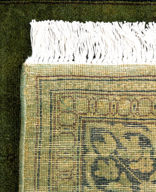 Contemporary Overdyed Wool Hand Knotted Green Runner 2' 8" x 8' 8"
