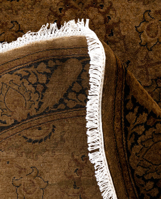 Overdyed One-of-a-Kind Wool Gold Round Area Rug 4' 1" x 4' 1"