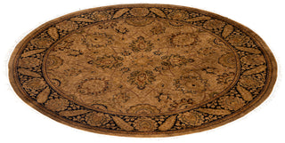 Overdyed One-of-a-Kind Wool Gold Round Area Rug 4' 1" x 4' 1"