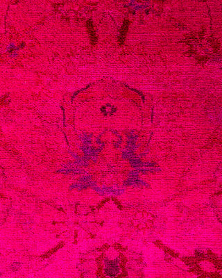 Overdyed Hand-Knotted Pink Area Rug 4' 1" x 5' 10"