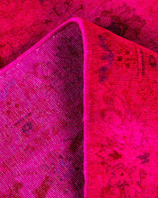 Overdyed Hand-Knotted Pink Area Rug 4' 1" x 5' 10"