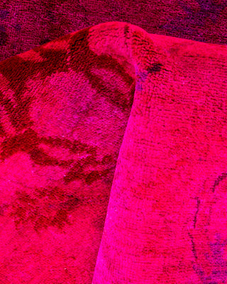 Overdyed Hand-Knotted Pink Area Rug 4' 1" x 5' 10"