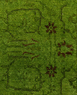 Contemporary Overdyed Wool Hand Knotted Green Area Rug 4' 2" x 6' 2"