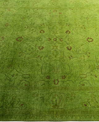 Contemporary Overdyed Wool Hand Knotted Green Area Rug 4' 2" x 6' 2"
