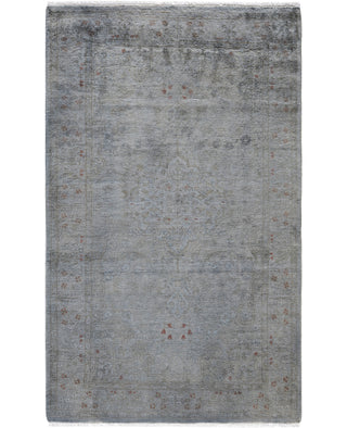 Contemporary Overdyed Wool Hand Knotted Gray Area Rug 3' 1" x 5' 1"
