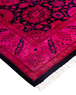 Contemporary Overyed Wool Hand Knotted Pink Runner 3' 0" x 8' 6"