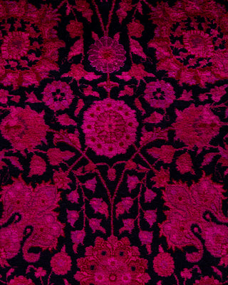 Contemporary Overyed Wool Hand Knotted Pink Runner 3' 0" x 8' 6"