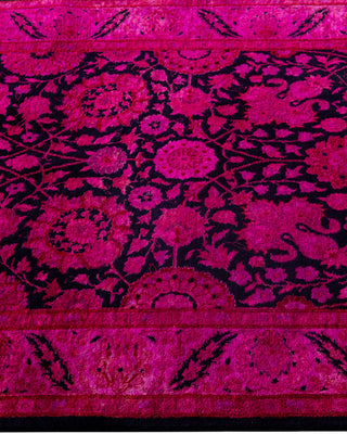Contemporary Overyed Wool Hand Knotted Pink Runner 3' 0" x 8' 6"