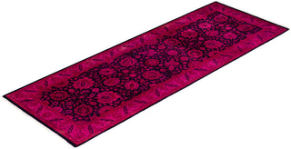 Contemporary Overyed Wool Hand Knotted Pink Runner 3' 0" x 8' 6"