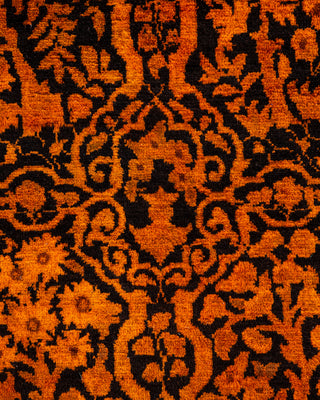 Modern Overdyed Hand Knotted Wool Orange Runner 2' 4" x 9' 7"