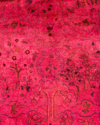 Contemporary Hand Knotted Overdyed Pink Runner 2' 7" x 6' 2"
