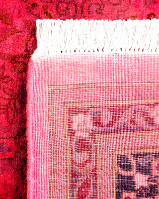 Contemporary Hand Knotted Overdyed Pink Runner 2' 7" x 6' 2"