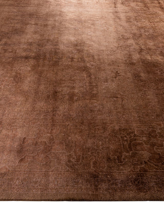 Contemporary Overdyed Wool Hand Knotted Brown Round Area Rug 8' 2" x 8' 3"