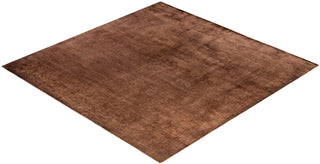 Contemporary Overdyed Wool Hand Knotted Brown Round Area Rug 8' 2" x 8' 3"