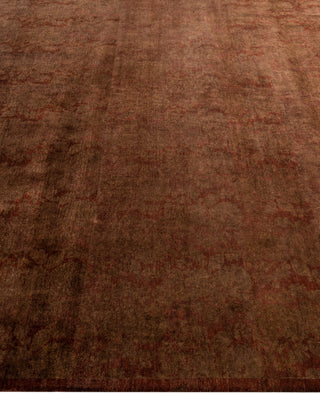 Contemporary Overdyed Wool Hand Knotted Orange Round Area Rug 8' 2" x 8' 2"